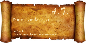 Auer Tanázia névjegykártya